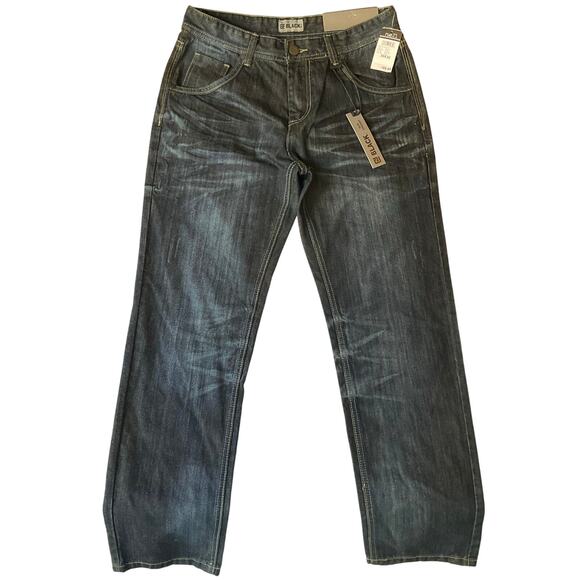 rue21 Black Men Jeans size 30x30 Dark Blue Mid Rise Straight Leg NWT - Picture 1 of 12